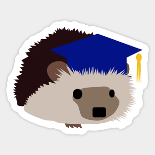 Graduation Hedgehog - Blue Cap Sticker